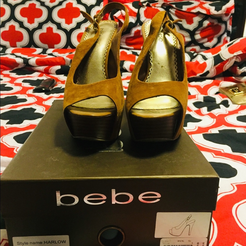 Brown suede heels